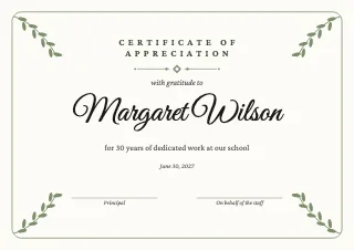 Certificate template: Certificate of appreciation