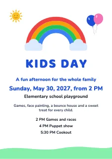 Poster template: Kids day poster