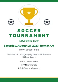 Poster template: Tournament poster