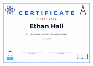 Certificate template: Contests and competitions
