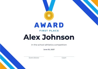 Certificate template: Sports events