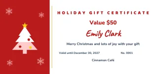 Gift certificate template: Christmas gift certificate