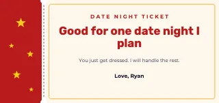 Coupon template: Date night ticket