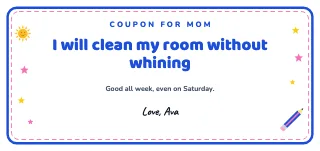 Coupon template: Coupon from kids