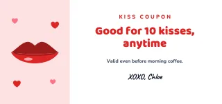 Coupon template: Kiss coupon