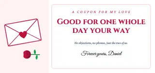 Coupon template: Coupon for my love