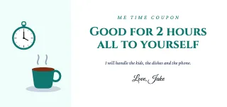 Coupon template: Me time coupon