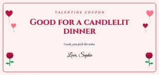 Coupon template: Valentine coupon
